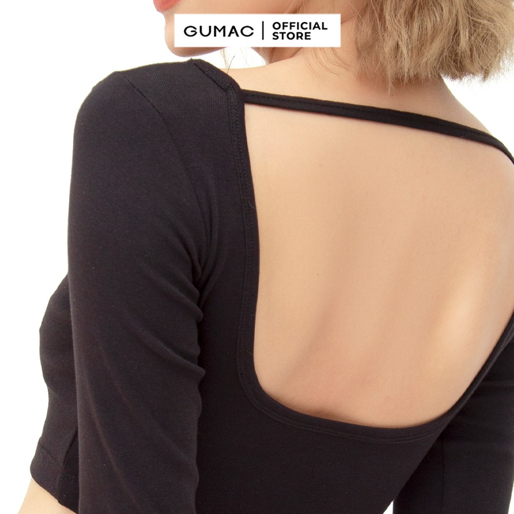 [Mã WABRGM11 giảm 10% đơn 250K] Áo croptop hở lưng GUMAC ATB608 | BigBuy360 - bigbuy360.vn