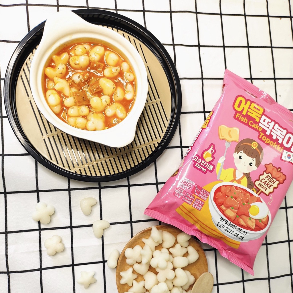 [DẦU MÈ] Gói Bánh Gạo Topokki Kèm Chả Cá Fish cake Nhập Khẩu Hàn Quốc 183g | BigBuy360 - bigbuy360.vn