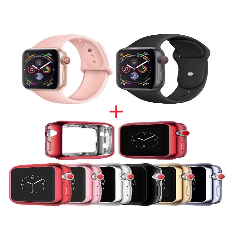 Dây Cao Su Chống Bẩn Apple Watch VS Ốp TPU Bảo Vệ Viền Apple Watch Series 7/6/5/SE/4/3/2/1 Size 38-40-41-42-44-45