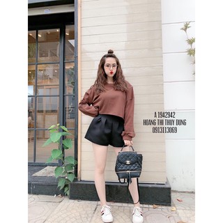 Croptop Tay Dài Phối Dây Kéo☀️