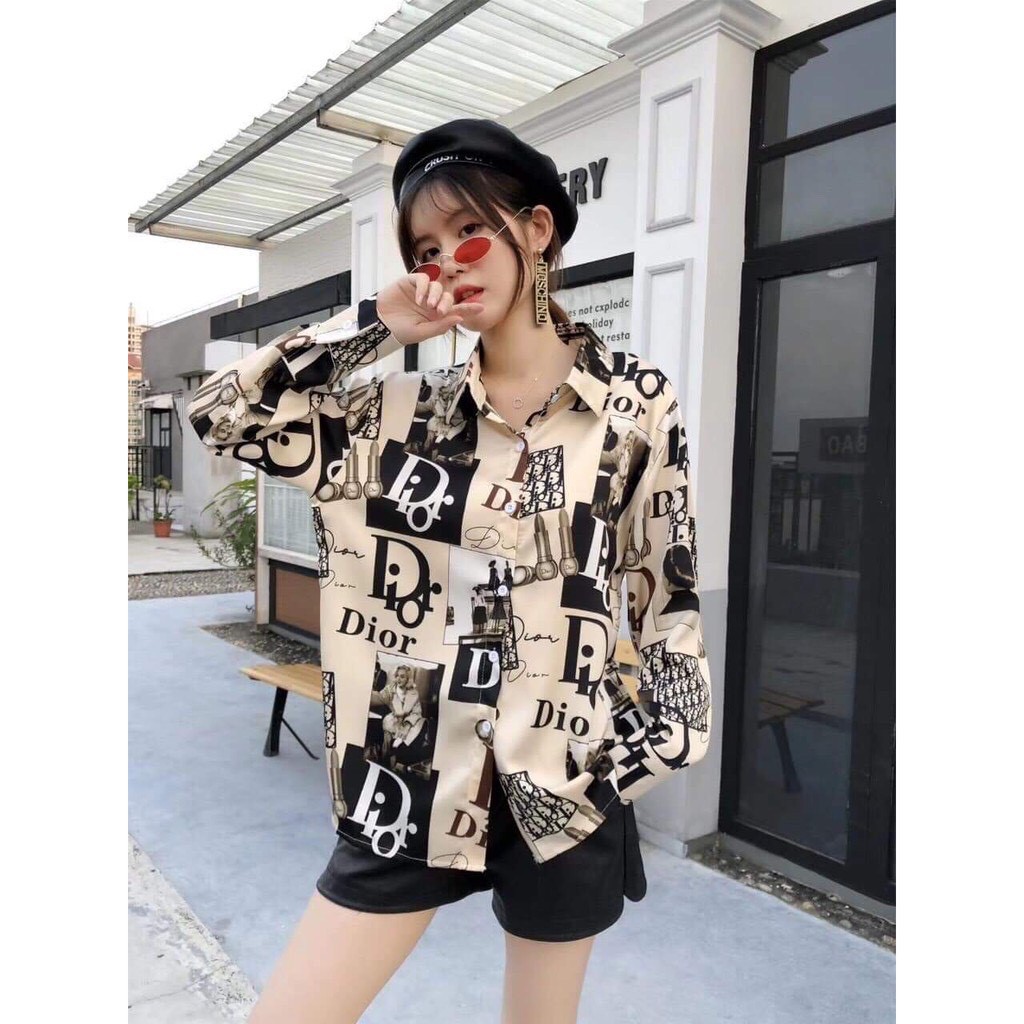 ÁO SƠ MI NHIỀU MÀU CÁ TÍNH CHO BẠN GÁI CHẤT LỤA THOÁNG MÁT NHẸ THỜI TRANG BANAMO FASHION ÁO SƠ MI CHỮ CÁ TÍNH  373