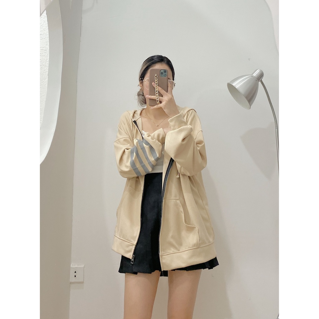 Áo khoác nỉ trơn tay sọc A2000 SUSTORE | BigBuy360 - bigbuy360.vn