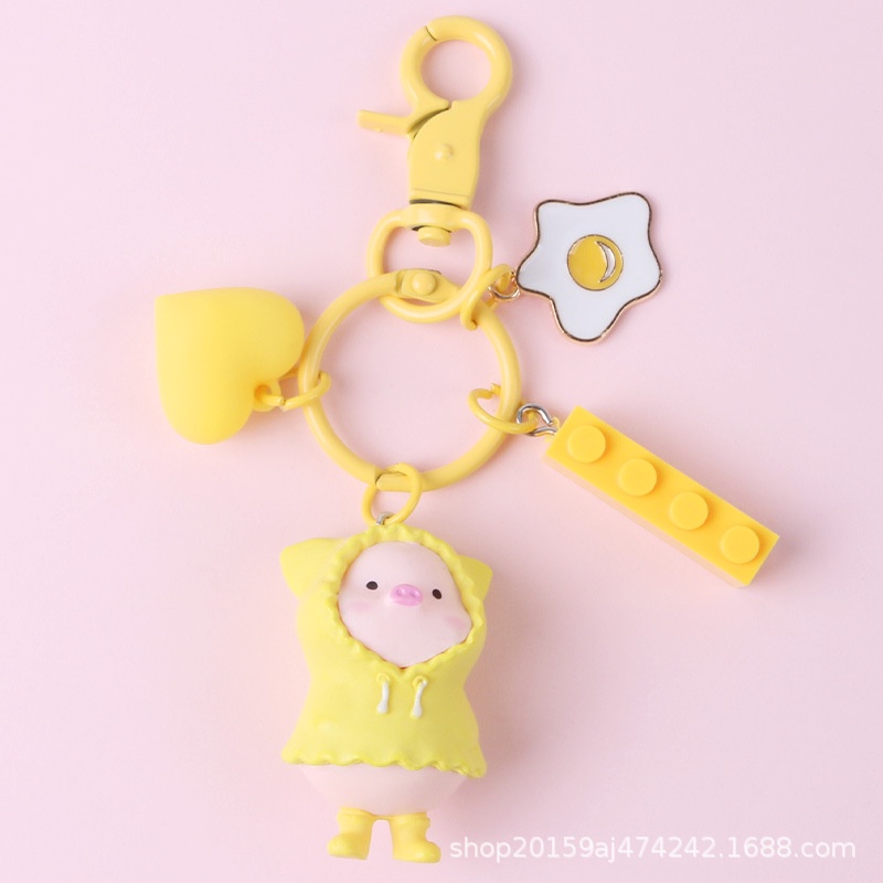 Mới Móc Khóa Hình Heo Mặc Áo Mưa Xinh Xắn