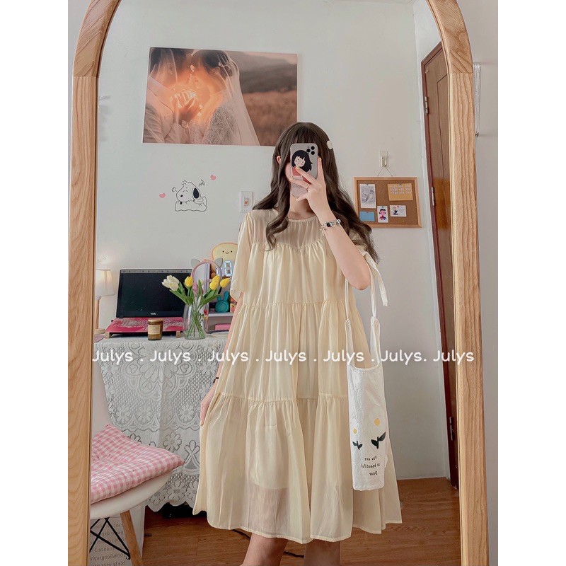 [Mã SKAMA06 giảm 8% tối đa 50K đơn 250K] Váy babydoll VOAN TƠ xếp tầng (ảnh thật shop chụp kèm video) | BigBuy360 - bigbuy360.vn