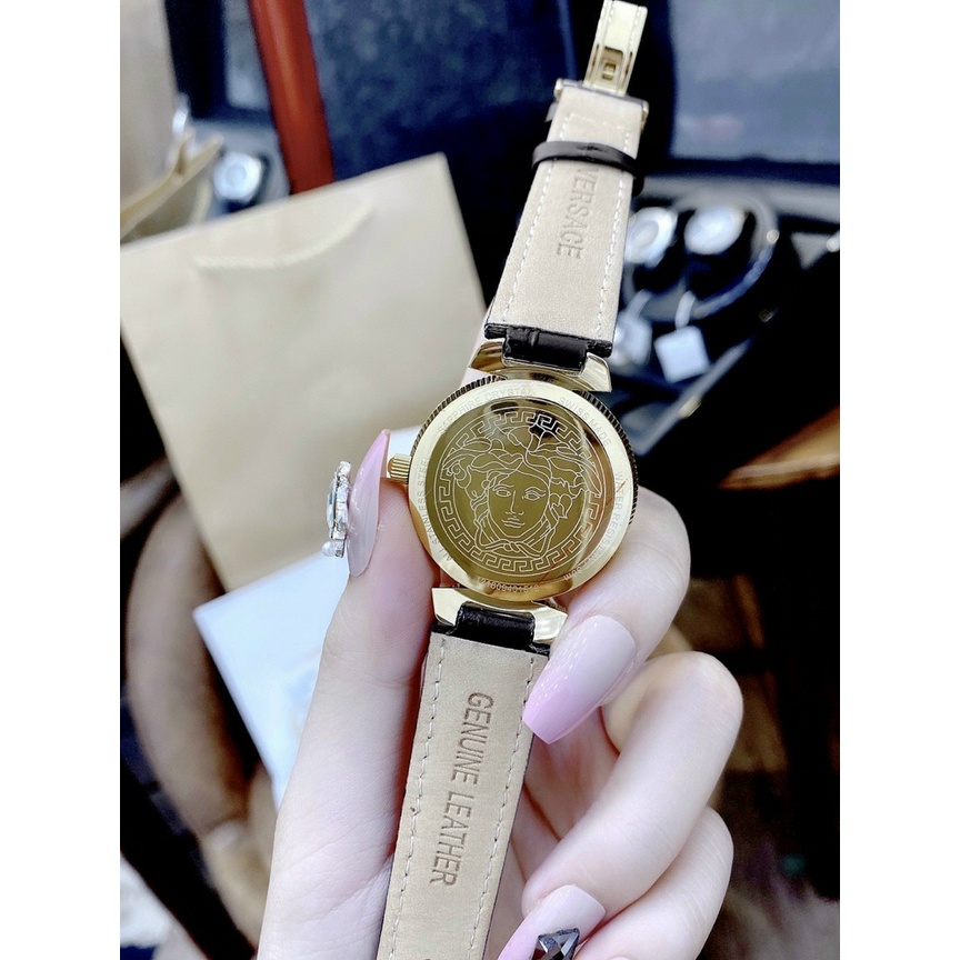 Đồng hồ đeo tay nữ, đồng hồ nữ chính hãng Versace full box cao cấp, dây da thời trang, phong cách siêu sang trọng cho nữ