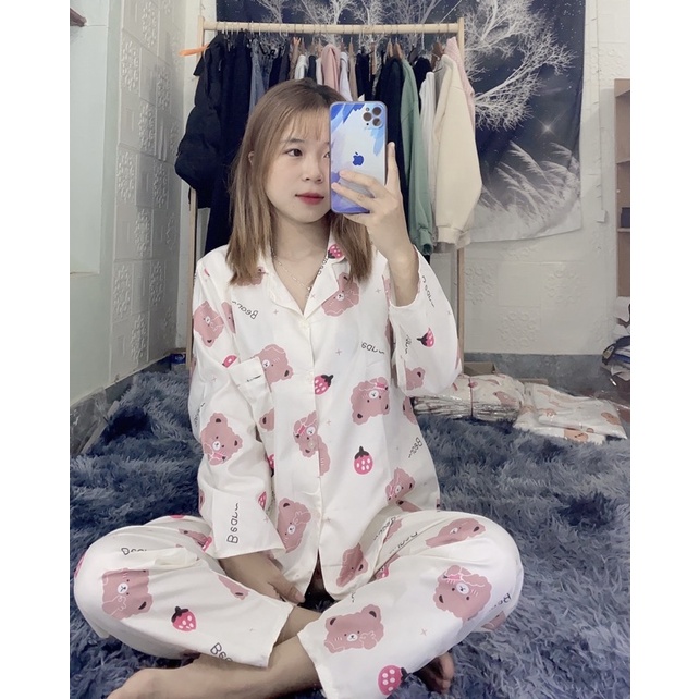 Bộ ngủ pizama(ảnh thật shop chụp)