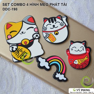 SET COMBO 4 HÌNH MÈO PHÁT TÀI TRANG TRÍ CHỤP HÌNH ĐẠO CỤ CHỤP ẢNH SẢN PHẨM INS DDC-198