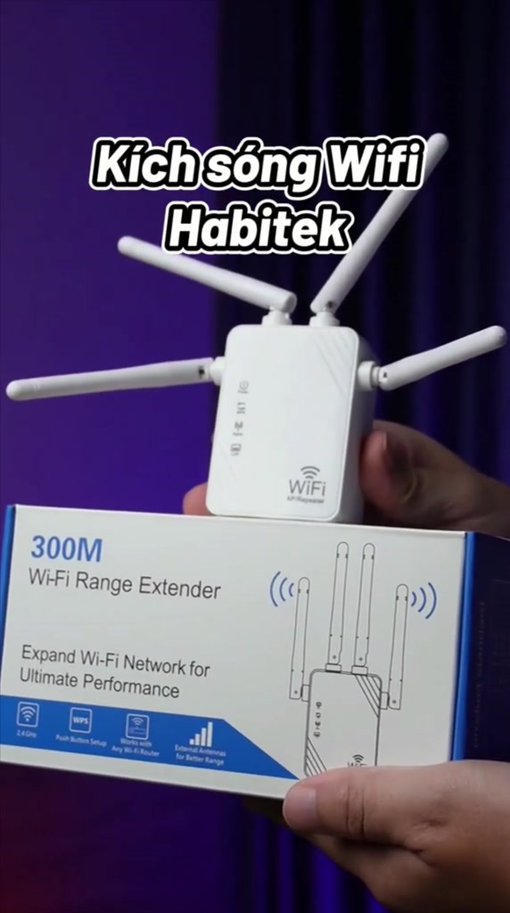 Bộ Kích Sóng Wifi Habitek  KS01 , 4 Râu tốc độ cao 300 Mbps ,Xuyên Tường Mạnh Mẽ | BigBuy360 - bigbuy360.vn