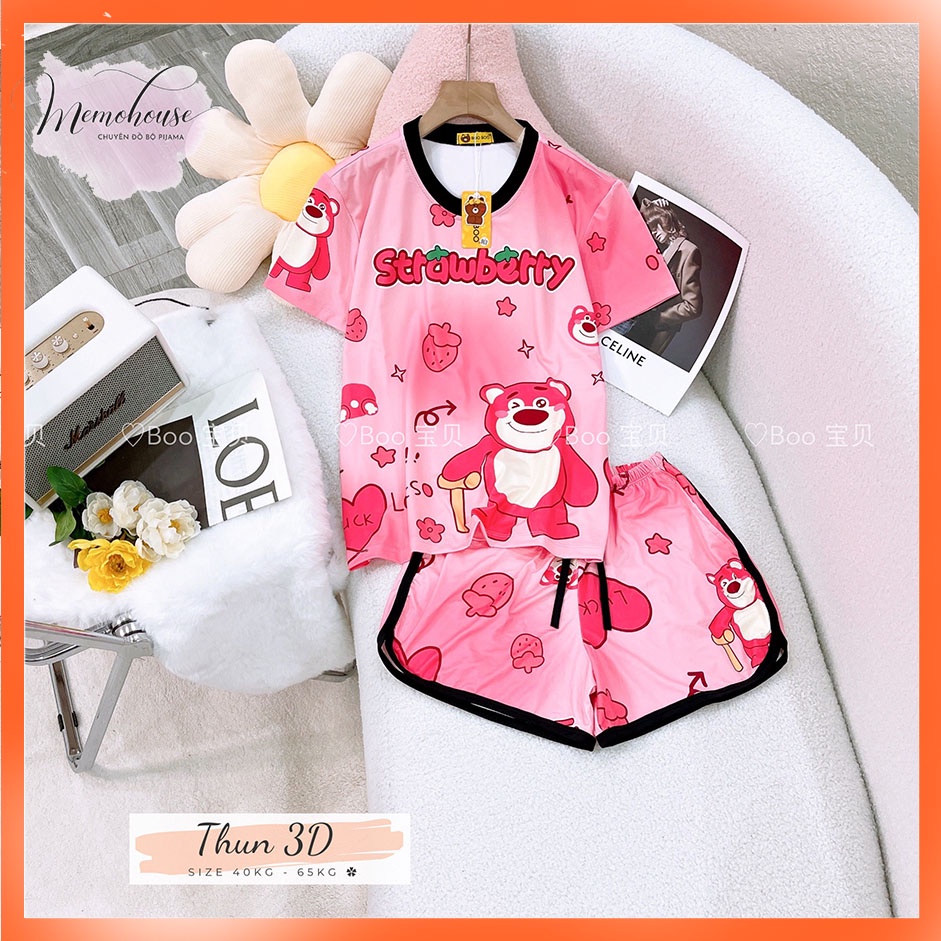 Đồ Bộ Thun Cotton ĐÙI 3D hoạt hình dễ thương