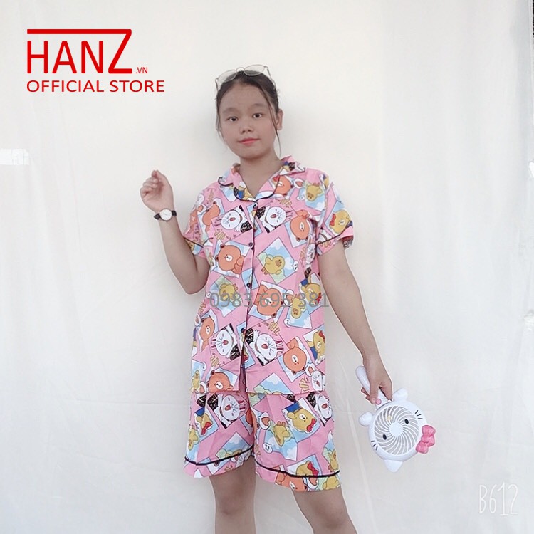 Bộ đồ ngủ nữ pijama cộc đùi bộ mặc nhà chất kate cao cấp thái thoải mái dễ thương giá rẻ Hanz.vn H23