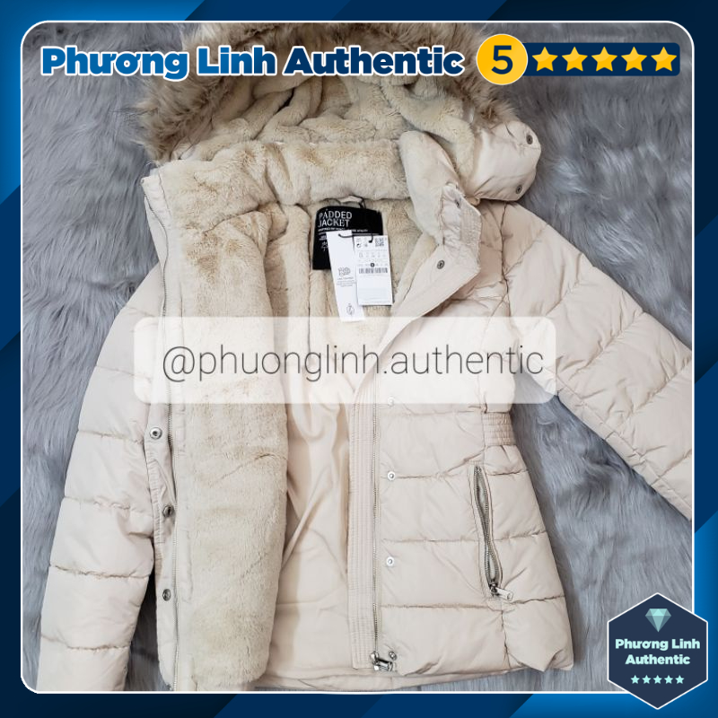 Áo khoác chống nước dáng vừa chiết eo Stradivarius Auth new tag có sẵn 5734/734 5734734