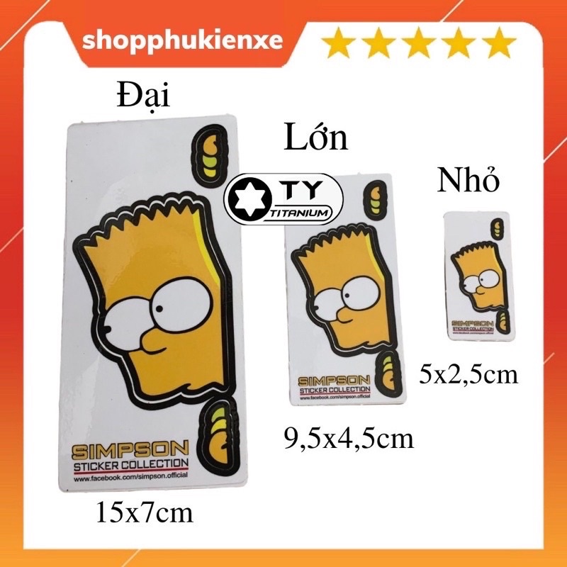 Tem simpson trang trí xe máy, điện thoại, cực chất