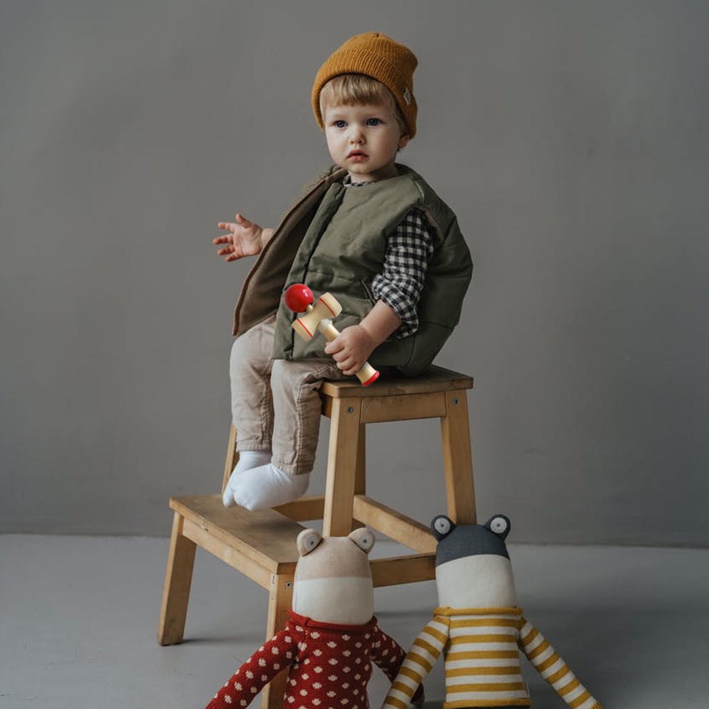 Wooden Vintage Ball Toy Hand-Eye Coordination Training Toys Birthday New Year Party Hand Game Toddlers Giftranchotion