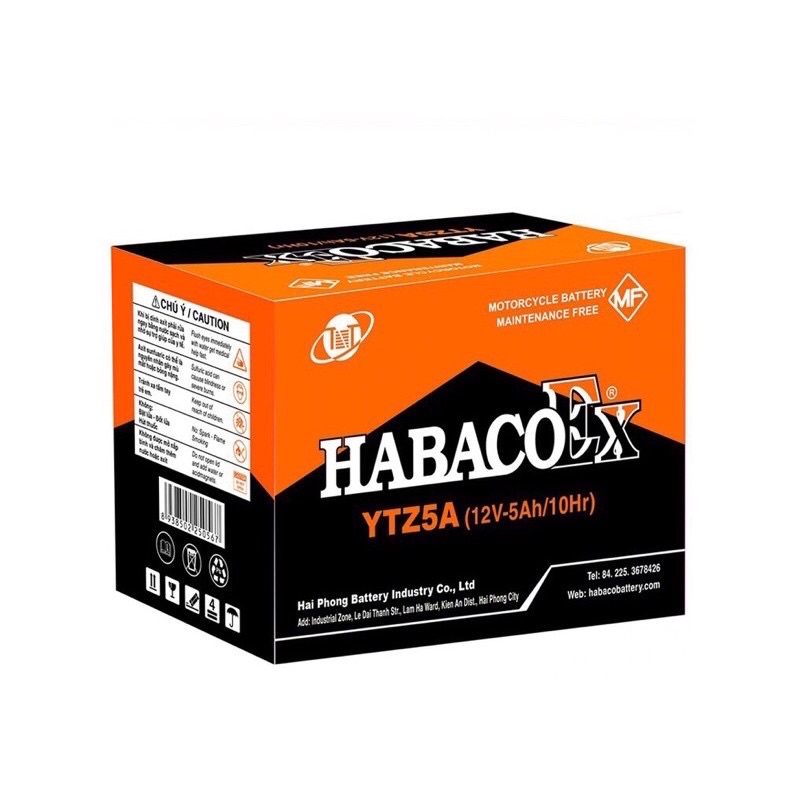 ac quy xe máy Habaco 12V 5A , Ắc quy khô, bình điện xe máy