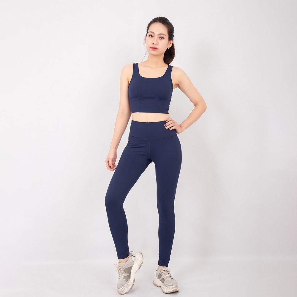 Bộ quần áo tập yoga, gym, dance thiết kế tươi trẻ dành cho nữ (Quần Genmax V3 dài - Bra dây lưng)