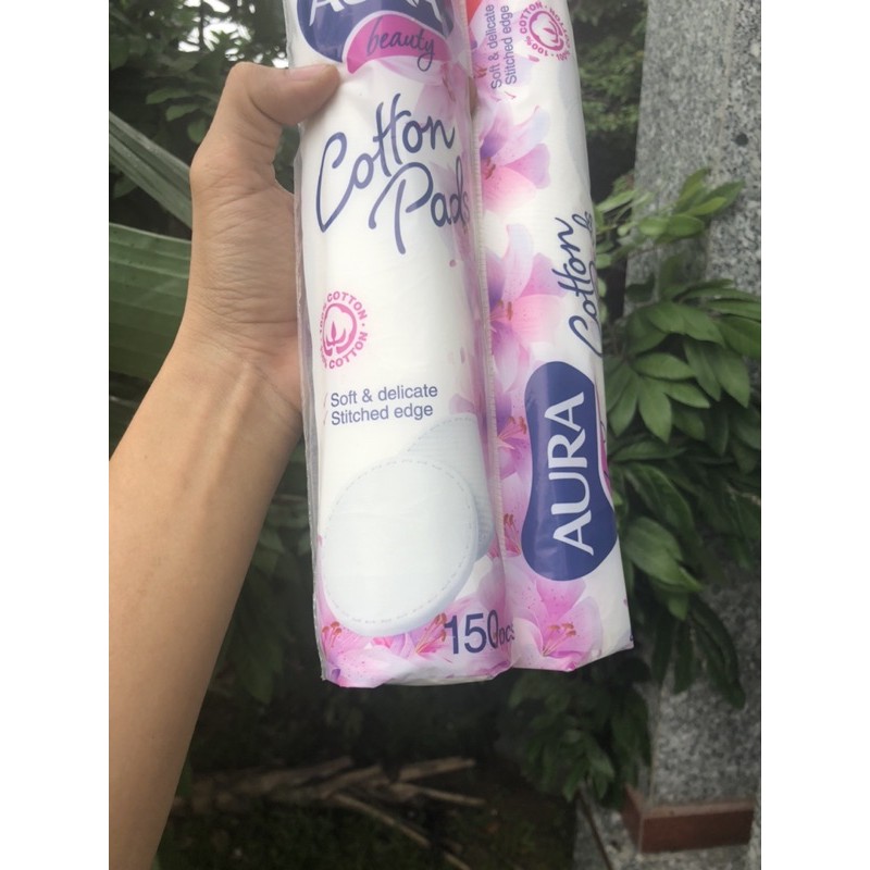 Bông Tẩy Trang Aura 150 miếng | BigBuy360 - bigbuy360.vn