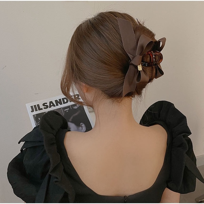 Kẹp Tóc Nơ Lớn Bằng Vải Acrylic Thời Trang Hàn Quốc