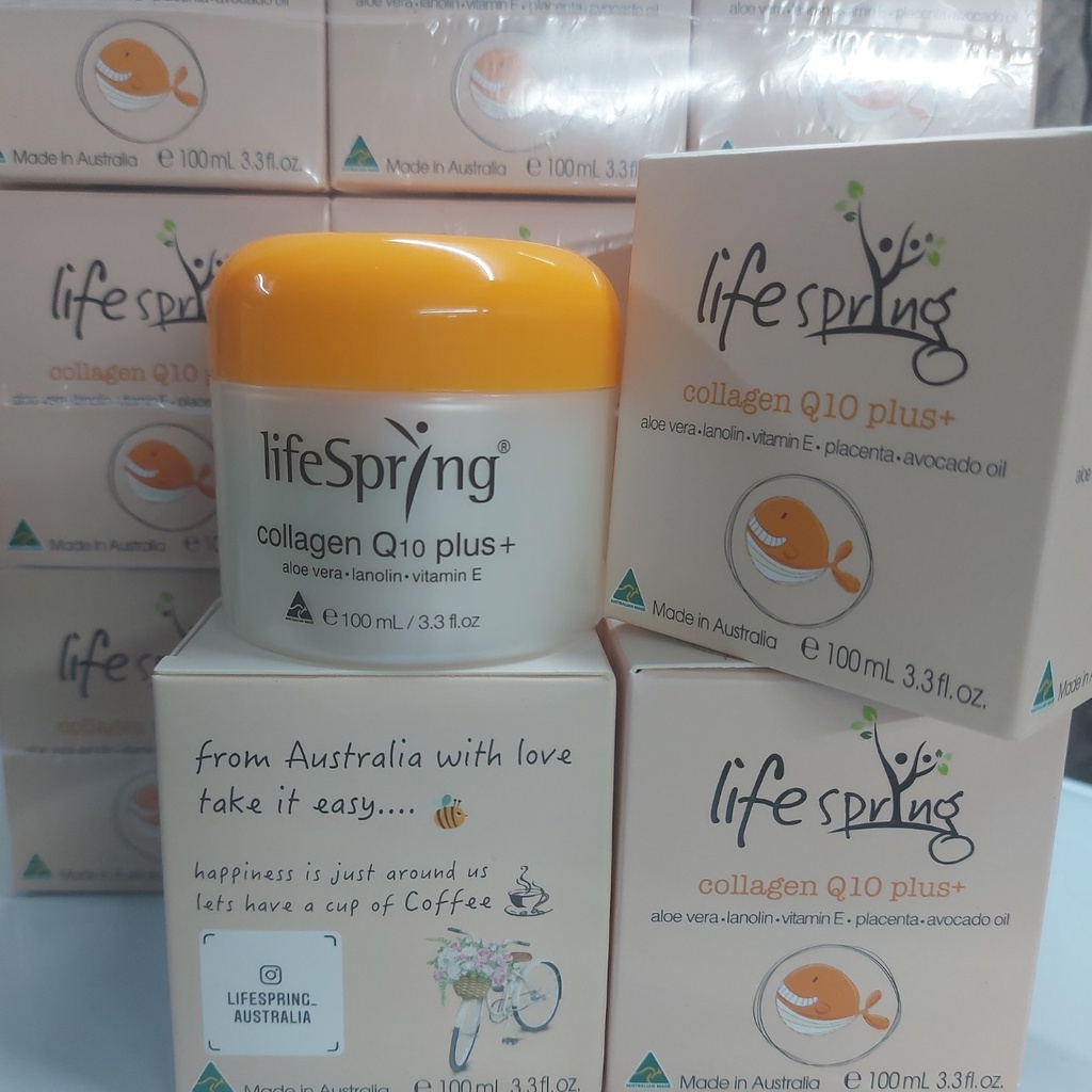 Kem nhau thai cừu LifeSpring Collagen Q10 Plus Giúp Mờ Thâm Nám 100ml của Úc