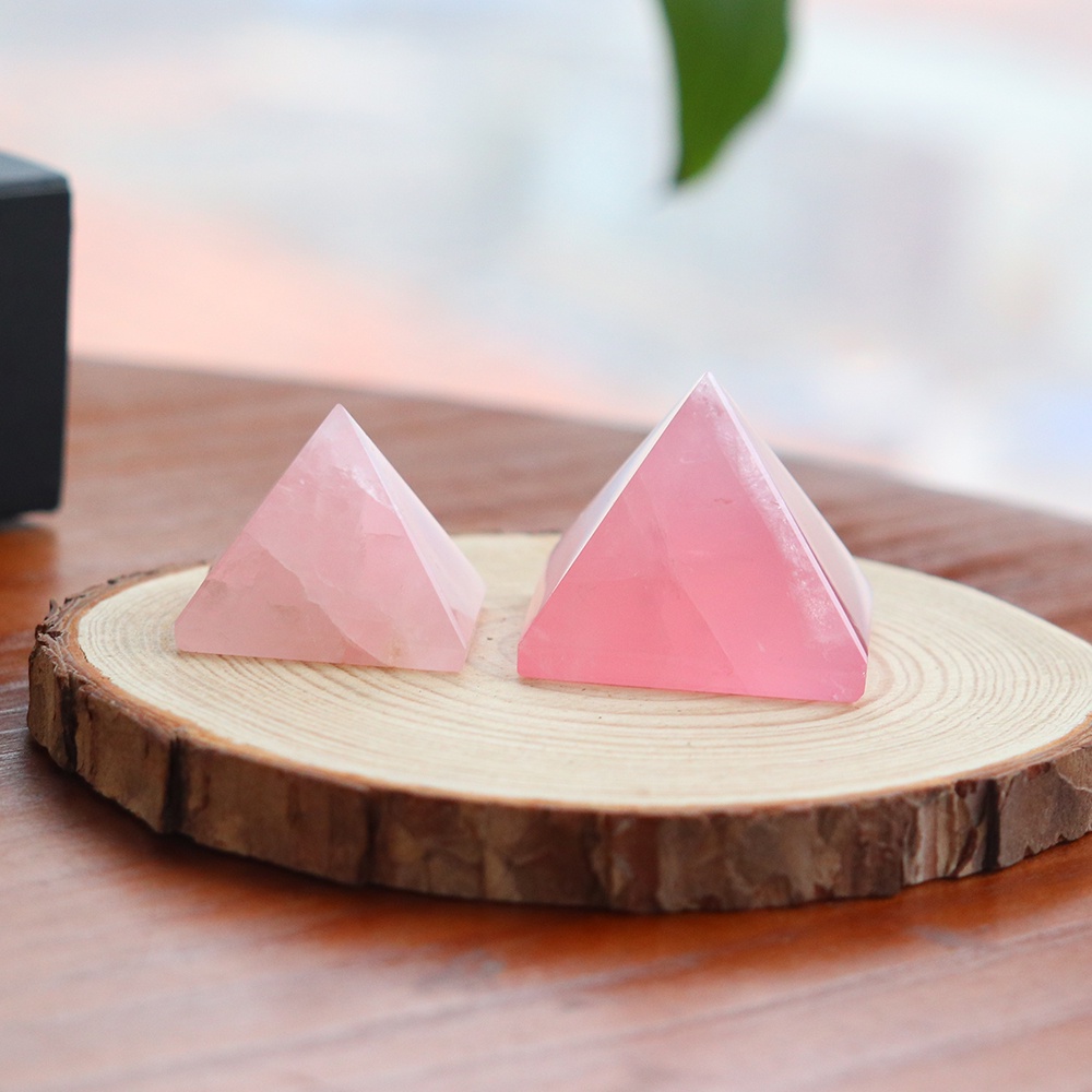 Đá Thanh Tẩy Kim Tự Tháp Rose Quartz Size Lớn 3-4-5 Cm DA47