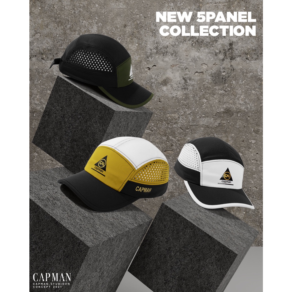 Mũ lưỡi trai chính hãng CAPMAN phom dáng thể thao CM56 vải dù phối lưới