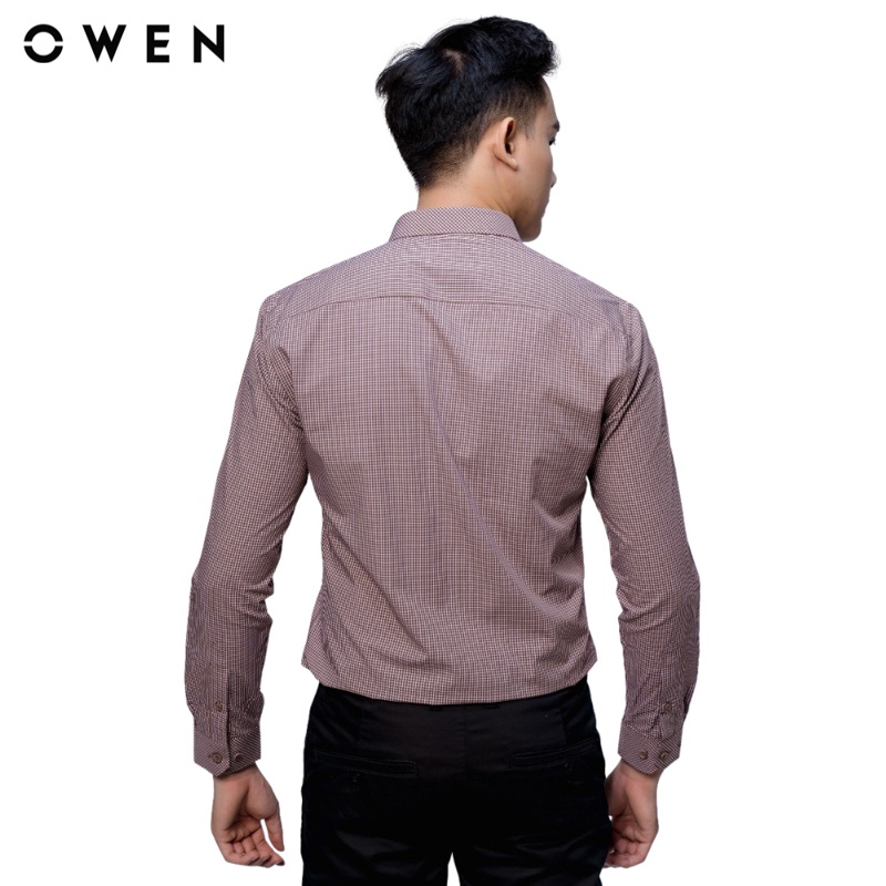 [Mã FATREND2810 giảm đến 30k tối đa 99k] Áo sơ mi Dài tay Owen Bamboo Slim Fit màu Nâu - AS61014D