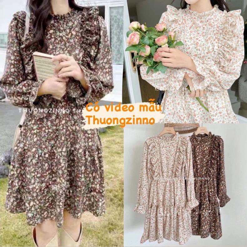 [Ảnh thật/Video]Váy hoa nhí Chiffon cao cấp kiểu dáng vintage Hàng Quảng Châu loại đẹp- Đầm ulzzang lụa Đẹp 💃 '