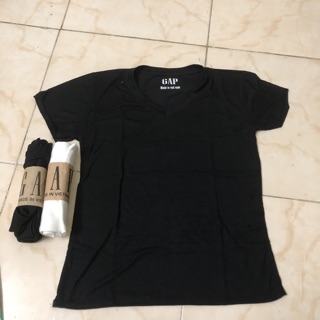 Áo phông pull trơn đen trắng áo thun cổ tim áo GAP