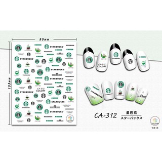 Miếng Dán Trang Trí Móng Tay In logo Coca cola / Mcdonald 'S / Star starbucks