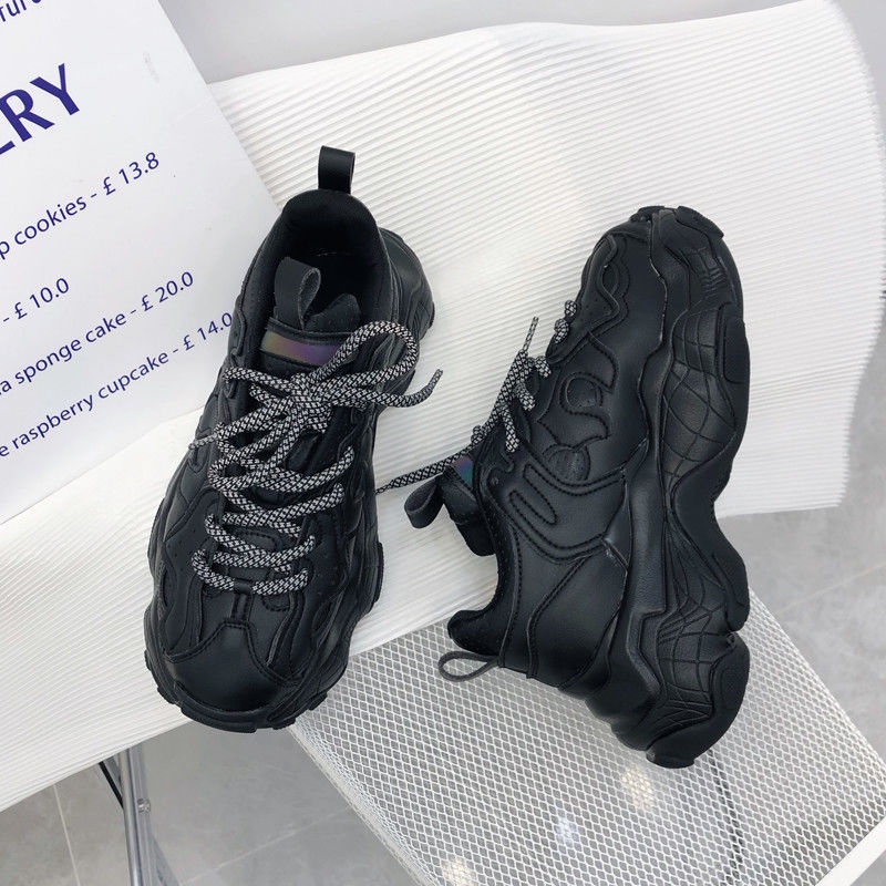 Giày Thể Thao Da Mềm Đế Dày Tăng Chiều Cao Thời Trang Hè Thu 2022 Phong Cách Châu Âu Cho Nữ