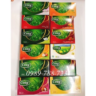 Trà Túi Lọc Cozy 50gr (2g x 25 túi) Đủ hương vị: Đào, Hồng Trà, Sen, Lài, Táo, Vải, Olong, Bạc Hà, Trà Xanh