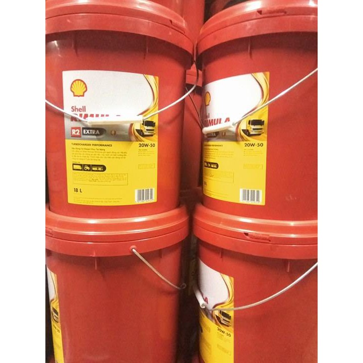 Dầu động cơ Shell Rimula R2 Extra 20W-50 xô 18L