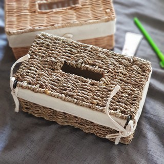 Hộp đựng khăn giấy vintage bằng mây (cói)