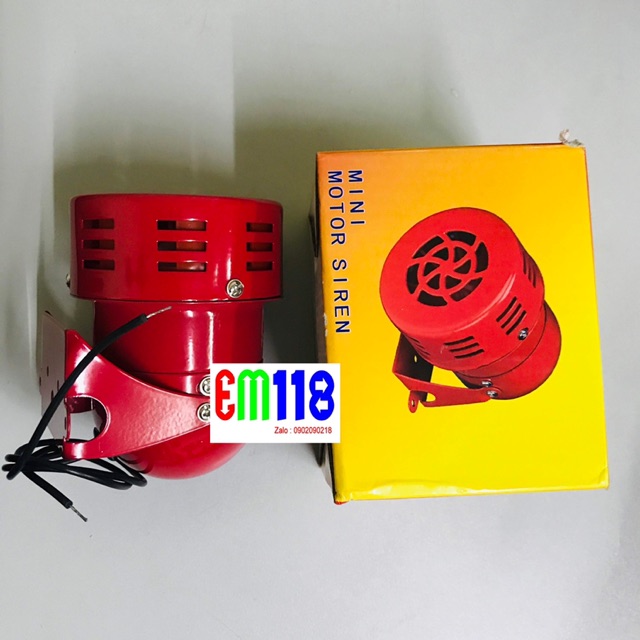 Còi hụ xé gió MS-190 12V - 24V - 220V -Mini motor siren - báo động báo cháy