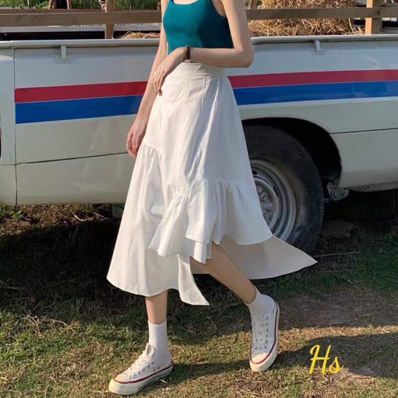 [Mã FASHION15K hoàn 15k xu đơn 99k] Chân váy đũi xẻ vạt HSU1 | BigBuy360 - bigbuy360.vn