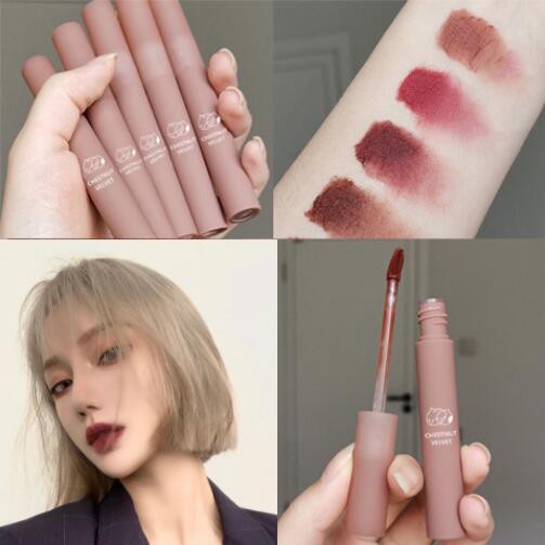 DAIMANPU Lip Glaze Matte Lip Mud Velvet Lip Gloss Waterproof