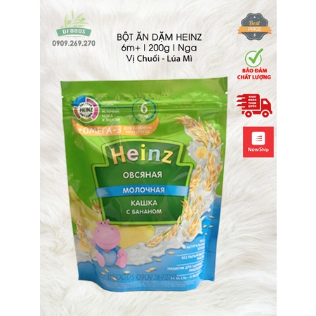 Bột ăn dặm Heinz Nga gói 200g đủ vị cho bé từ 4 tháng