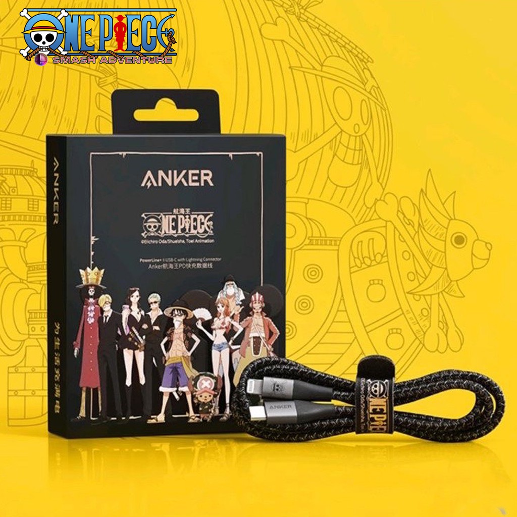 Cáp Anker One Piece Luffy Powerline +2 Type C to Lighting IPhone Bọc dù dài 1.2 Mét - A9541 Phiên bản đặc biệt