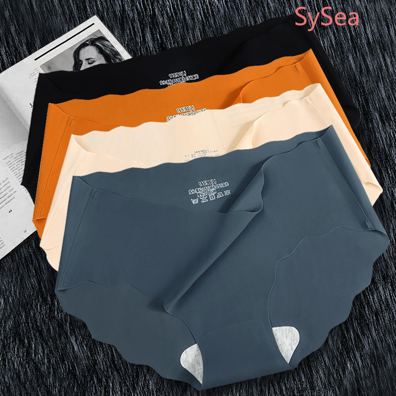 Set 4 quần lót màu trơn không đường may thoải mái gợi cảm dành cho nữ