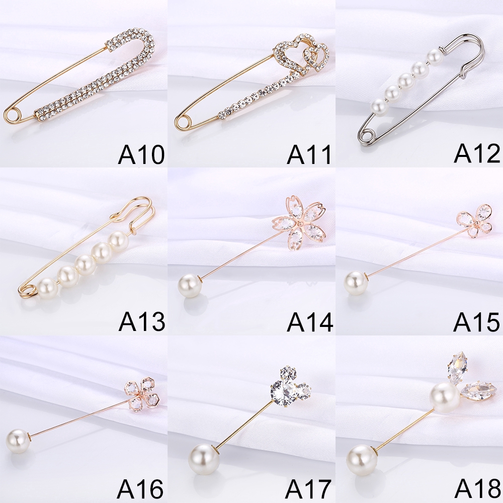 Hishop Ghim cài áo tạo hình hoa đính ngọc trai thời trang