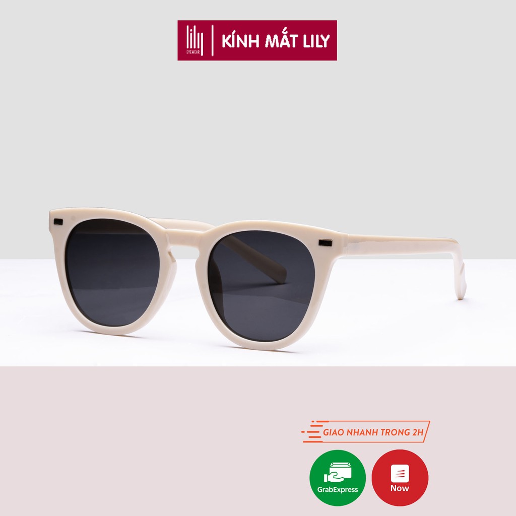 Kính mát nữ Lilyeyewear mắt tròn nhựa cao cấp siêu nhẹ thời trang 3504