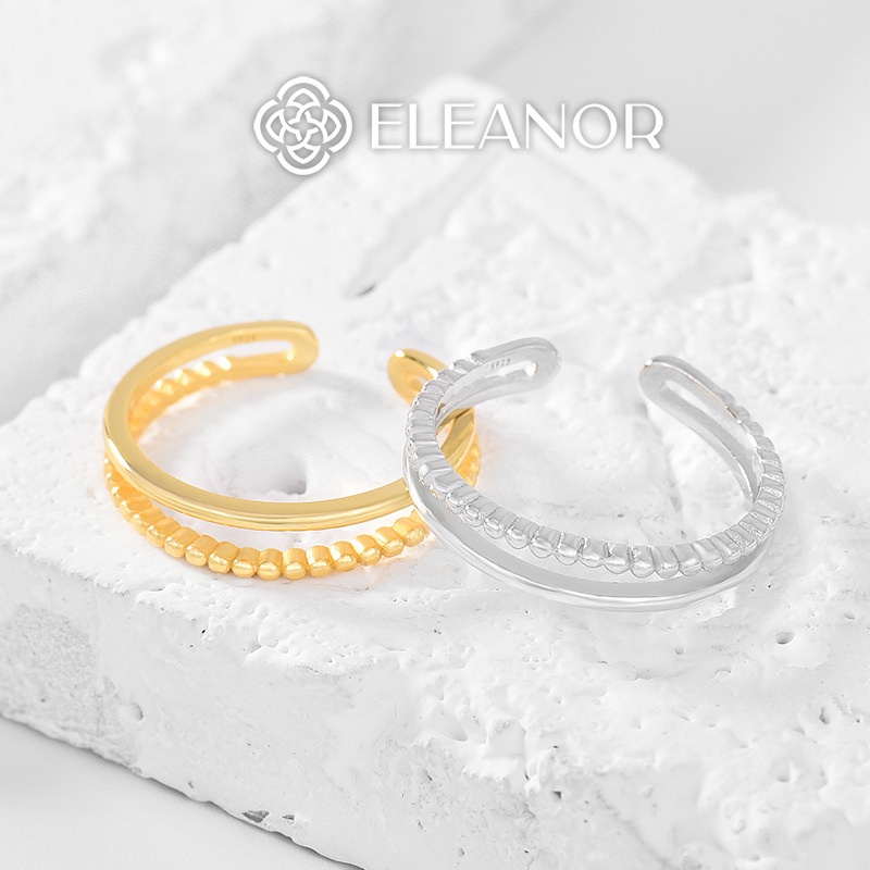 Nhẫn nữ hở bạc 925 Eleanor Accessories hai vòng kép phụ kiện trang sức thời trang đơn giản