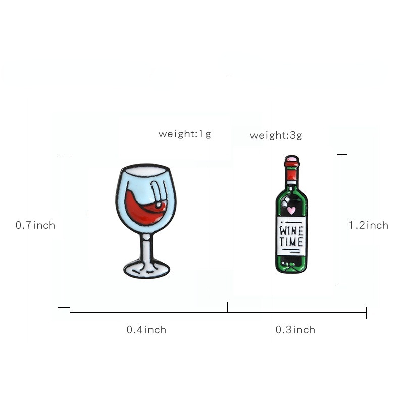 Ghim cài áo Miss Zoe hình ly rượu/ chai rượu mini dễ thương cho cặp đôi