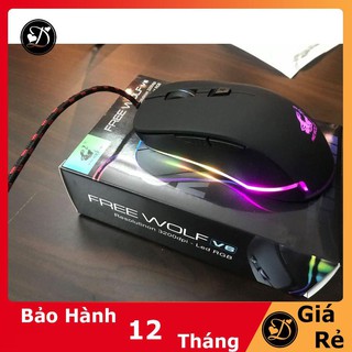 Chuột chơi game led rgb free wolf v6