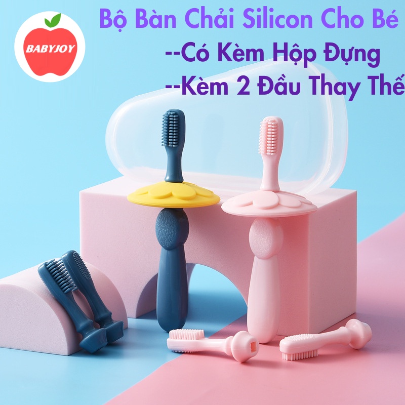 Bàn Chải Đánh Răng Cho Bé, Bàn Chải Đánh Răng Trẻ Em Silicon Cho Bé Siêu Mềm Và Massage Nướu Nhà BabyJoy