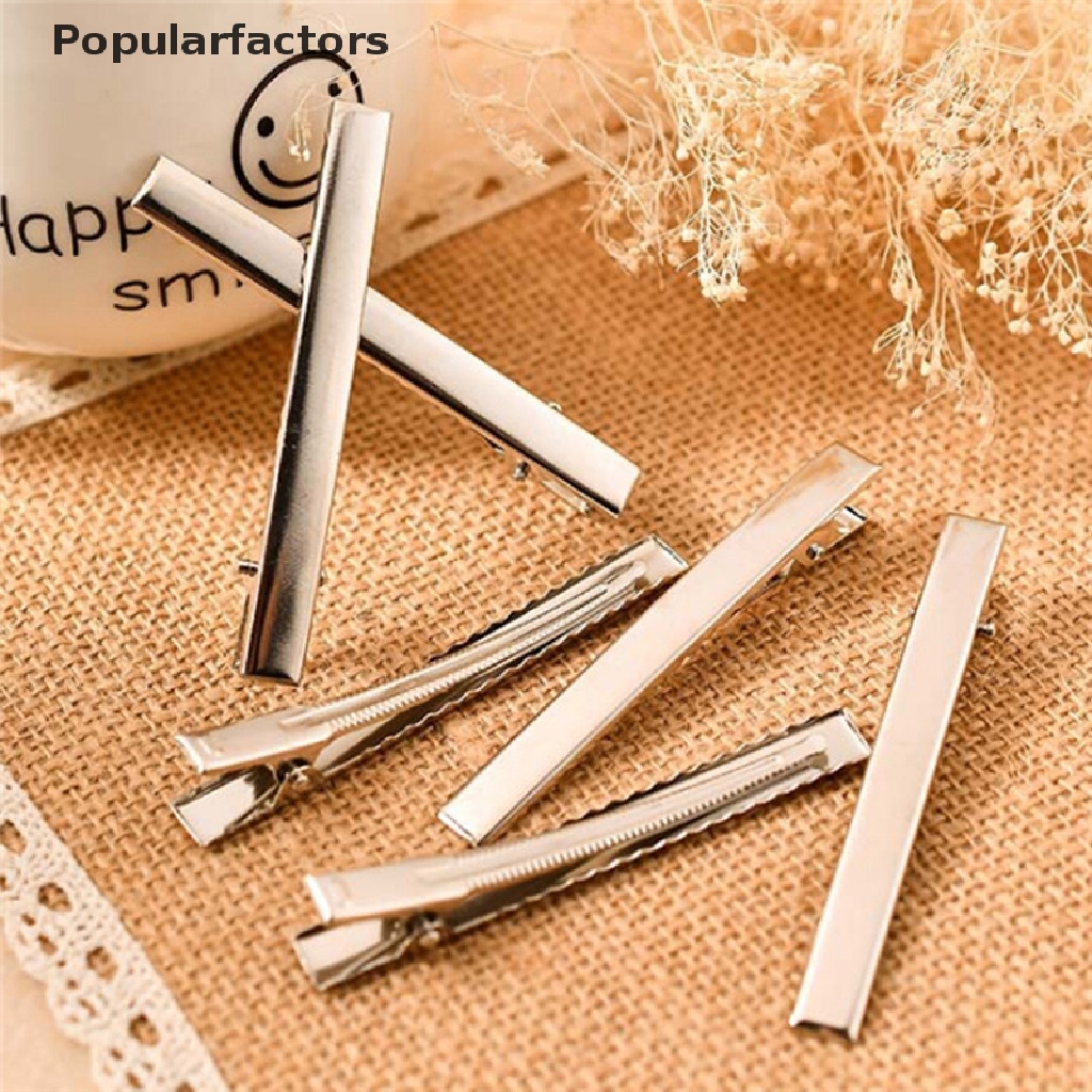 Set 20 kẹp tóc cá sấu bằng kim loại màu bạc DIY hàng mới