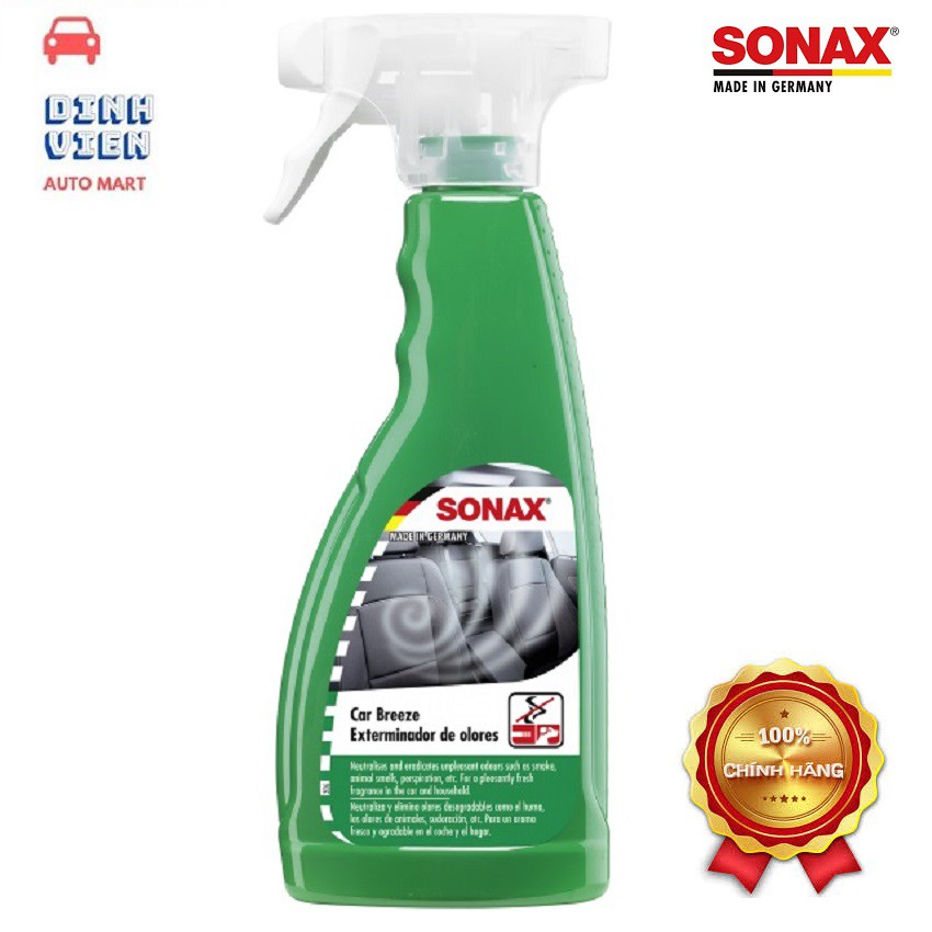 Dung Dịch Khử Mùi Nội Thất SONAX SmokeEx 500ml 292241 làm trung hòa, loại bỏ các mùi khó chịu khác, mùi thơm mát dễ dịu.