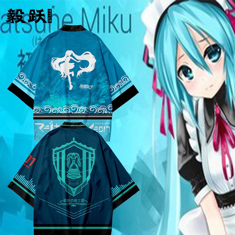 Áo Khoác Kimono Chống Nắng Dáng Rộng In Hình Hatsune Miku Phong Cách Nhật Bản Cho Nam Và Nữ