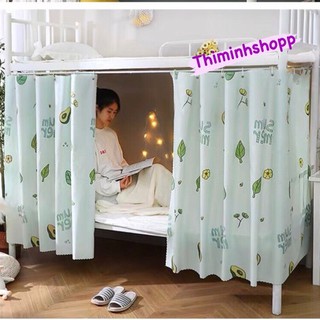 Rèm Giường Tầng KTX Cản Sáng Họa Tiết Bơ Xanh