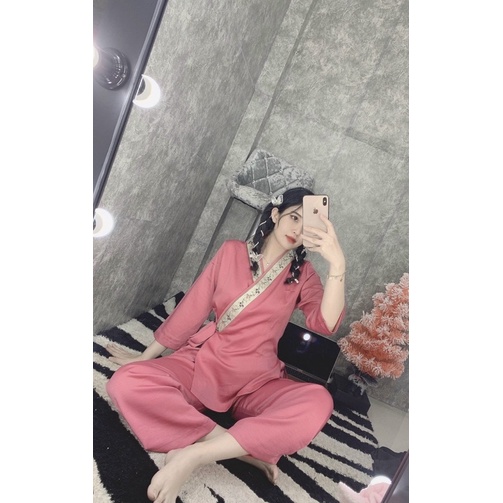đồ lam cao cấp chất liệu vải linen vải co giãn mềm mại mát không nhăn