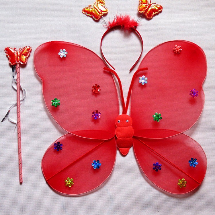 Cánh bướm thiên thần CÓ ĐÈN kèm Gậy và vương miện cho bé gái - Đồ chơi trung thu Baby Toys